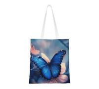 Sac fourre-tout réutilisable et pliable en toile avec motif constellation, amas d'étoiles, galaxies, pour voyage, plage, gym, travail, école, Papillon Bleu, Taille unique