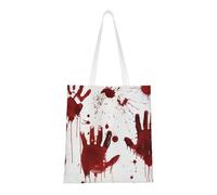 Sac fourre-tout réutilisable et pliable en toile avec motif constellation, amas d'étoiles, galaxies, pour voyage, plage, gym, travail, école, Empreintes de mains sanglantes., Taille unique
