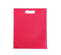 Sac fourre-tout réutilisable non tissé de 50 pièces, sac fourre-tout découpé, sac à friandises pour friandises, sac à poignées colorées, sacs cadeaux en vrac pour les cadeaux de mariage/fête(Rouge)