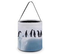 Sac fourre-tout réutilisable pour Halloween, attrape-rêves amérindien, sac à goûter portable pour cadeaux et shopping, Pingouins sur l'Iceberg, Taille unique