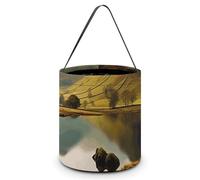 Sac fourre-tout réutilisable pour Halloween, motif cheval pâturant sur la montagne, sac à goûter portable pour cadeaux et courses, Parc national du Lake District, Taille unique