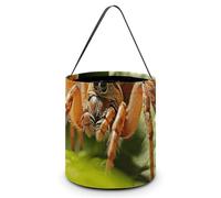 Sac fourre-tout réutilisable pour Halloween, motif fleurs violettes, aquarelle, sac à goûter portable pour cadeaux, shopping, Araignée sur feuille, Taille unique