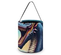 Sac fourre-tout réutilisable pour Halloween, motif pivoine, fleurs et fleurs, sac à goûter portable pour cadeaux, shopping, Dragon rugissant, Taille unique