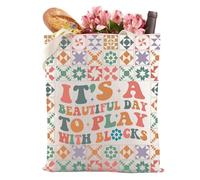 Sac fourre-tout réutilisable pour matelassage avec inscription « I Still Play With Blockss », Sac fourre-tout Play Withblocks 3, large