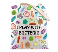 Sac fourre-tout réutilisable pour professeur de microbiologie avec inscription « I Play with Bacteria », Play With Bacteria B UK