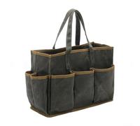 Sac fourre-tout robuste en toile cirée avec 10 poches pour jardiniers et bricoleurs, robuste et facile à transporter (vert)