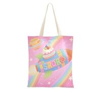 Sac fourre-tout rose mignon fusées de dessin animé cadeau de mariage sacs fourre-tout en vrac