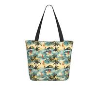 Sac fourre-tout rouge et jaune imprimé voilier pour femme, grand sac fourre-tout à bandoulière avec fermeture éclair, sacs à main pour le travail et les voyages