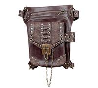 Sac fourre-tout, sac fourre-tout, sac fourre-tout, cuir PU Taille Beintasche Steampunk Tasche - Steampunk-Gürteltasche, Modisches Accessoire für Reisen, Mädchen, Frauen, Wandern
