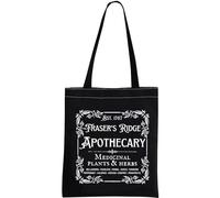 Sac fourre-tout Sassenach inspiré de l'émission télévisée Fraser's Ridge Apothicary Est. 1767 pour les fans de Jamie Fraser, Fraser's Ridge Toteblk EU, 13.78 inch x 14.96 inch, Large