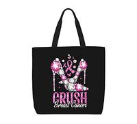 Sac Fourre-Tout Sensibilisation Au Cancer Du Sein Sac Tissu Personnaliser Avec Poignées Sacs À Main, Pour Filles, École, Voyage, Shopping