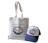 Sac Fourre-tout Shopping Parisien en toile, Tour Eiffel, Paris, Rainbow - Tote Bag Parisienne - Casquette Trucker offerte