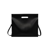 Sac fourre-tout simple officiel, sac à bandoulière de couleur unie, sac à main étanche à fermeture éclair, Noir , Porte-cartes