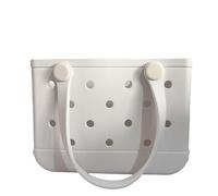 Sac fourre-tout spacieux en caoutchouc, unisexe, grand sac de plage imperméable, léger, lavable, durable - Sac à main de plage en EVA tout usage, blanc, 1