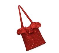 Sac fourre-tout tendance à volants en mousseline de soie - Sac à main simple - Sac à main décontracté pour le travail, les rendez-vous galants - Sac à main à bandoulière, Rouge, One Size