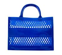 Sac fourre-tout tendance en PVC de grande capacité - En caoutchouc et silicone - Pour la plage - Tige 3/4, bleu, Taille unique