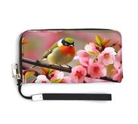 Sac fourre-tout tendance motif oiseau dans un pêcher, sac à main à bandoulière, sac à main pour femme, sac de rangement mignon pour femme