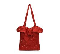 Sac fourre-tout tendance Sac à bandoulière Volants Mousseline de soie Hoboes Porte-monnaie simple Satchel Sac à main décontracté pour le travail Rencontres Collège Armure pour femmes, rouge