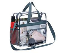 Sac Fourre-tout Transparent - Sac Transparent PVC Imperméable Avec Fermeture Éclair | Petit De Toilette | À Bandoulière Clair Idéal Pour Les Voyages, La Plage, Le Stade Et L'organisation Quo