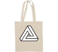 Sac fourre-tout triangle en coton naturel Illusion d'optique Blanc