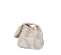 Sac fourre-tout tricoté souple for femme, sac à bandoulière grande capacité, sac à main(Beige)