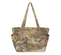 Sac fourre-tout utilitaire pliable pour le travail, les voyages, la gym, l'université, doublure anti-rayures, images de styles tissés marron