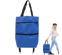 Sac fourre-tout utilitaire pliable, sac de courses pliable avec roulettes, Sacs d'épicerie portables Sacs de voyage, Sac réutilisable 2 en 1 avec roulettes, sac d'épicerie de grande capacité pour le v