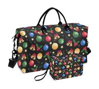 Sac fourre-tout vert avec sangle réglable pour la randonnée et le week-end, avec inscription « Merry Christmas », Fête de Noël verte, 1 size