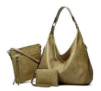 Sac fourre-tout vintage en cuir PU souple avec fermeture éclair pour femme, sacs à main pour femmes, Costume trois pièces vert, m