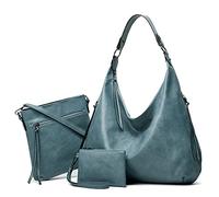 Sac fourre-tout vintage en cuir PU souple avec fermeture éclair pour femme, sacs à main pour femmes, Costume trois pièces bleu, m