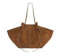 Sac fourre-tout vintage en daim synthétique pour femme - Grande capacité - En velours - En forme d'aile - Chic - Sac à main Hobo - Sac à main sous les bras, marron, L
