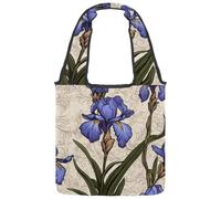 Sac fourre-tout vintage en toile avec symboles nautiques ancres pour femme, taille M, réutilisable, lavable et respectueux de l'environnement, Multicolore 09, 14.1x14.9in/36x38cm