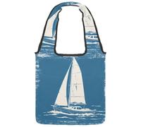 Sac fourre-tout vintage en toile avec symboles nautiques ancres pour femme, taille M, réutilisable, lavable et respectueux de l'environnement, Multicolore 10., 14.1x14.9in/36x38cm