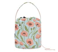 Sac fourre-tout vintage orange pêche maïs coquelicots crochet sac organiseur pour outils de tricot séparateur de fil crochet