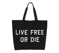 Sac Fourre-Tout Vivre Libre Ou Mourir Sac À Bandoulière En Toile De Grande Capacité Personnaliser Sacs En Toile Pour Femmes, Pour Femmes, Burea, Tous Les Jours, 50x40cm