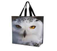 Sac Fourre-Tout Yeux De Chouette Des Neiges Sac De Shopping Pliable Lavables Sacs À Main, Pour Shopping, Burea, Femmes, Tous Les Jours