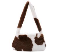 Sac fourrure femme Mini sacs à bandoulière imprimé vache for femmes, main en peluche imprimés, d'hiver sous les bras, fourre-tout moelleux Sac fourré hiver femme(J Small)