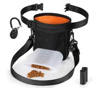 Sac Friandise pour Chien Lot de 4 Accessoires Chien avec Clicker Chien Dressage&Sac a Crottes Chien&Pochette Friandise Chien Intérieur en Silicone&Sacoche Friandises pour Chien avec Ceinture Réglable