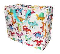 Sac géant XXL pour bébé dinosaure Sac de rangement avec fermeture éclair Motif dinosaure Env. 58 x 28 x 48 cm