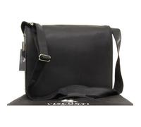 Sac Gibecière XL - Visconti - Cuir Noir - Format A4 - Bandoulière - Finition huilée