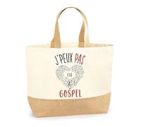 Sac gospel J'peux pas | Cabas de Plage Courses Coton et Toile de Jute Idée Cadeau