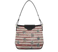 Sac Hobo de taille moyenne pour femme, sac fourre-tout doux avec poches zippées, sac à main vintage pour avion avec drapeau des États-Unis