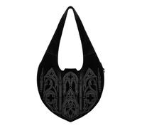 Sac hobo en velours gothique, style gothique, bandoulière cathédrale.