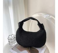 Sac hobo moyen zippé noir à détail tressé avec poignée Taille UniqueMotif texturéPolypropylène