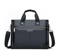 Sac Homme Travail Porte-documents en cuir PU for hommes, Documents A4, sac à main de styliste for ordinateur portable, sacoche d'affaires 14 épaules, fourre-tout for mari(Black)