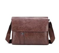 Sac Homme Travail Porte-documents en cuir PU for hommes, porte-documents A4, épaule for travail exécutif, d'affaires, messager, sac latéral for(Dark brown)