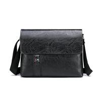 Sac Homme Travail Porte-documents en cuir PU for hommes, porte-documents A4, épaule for travail exécutif, d'affaires, messager, sac latéral for(Black)