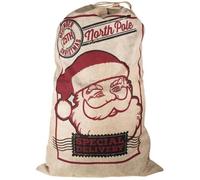 Sac hotte du père Noël pour cadeaux 83cm (x1) REF/12976 Toile de jute - ptit clown