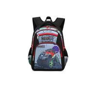 Sac à Dos Scolaire Enfant Léger - Noir Motif Jeep - 30x20x40 cm