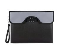 Sac Ignifuge Sac pour Documents avec Serrure, 35.5x25.4cm Sac d'argent imperméable, Coffre-Fort Sac de Rangement Ignifuge pour Documents Passeport Fichier bancaire Argent Objets de Valeur, Noir